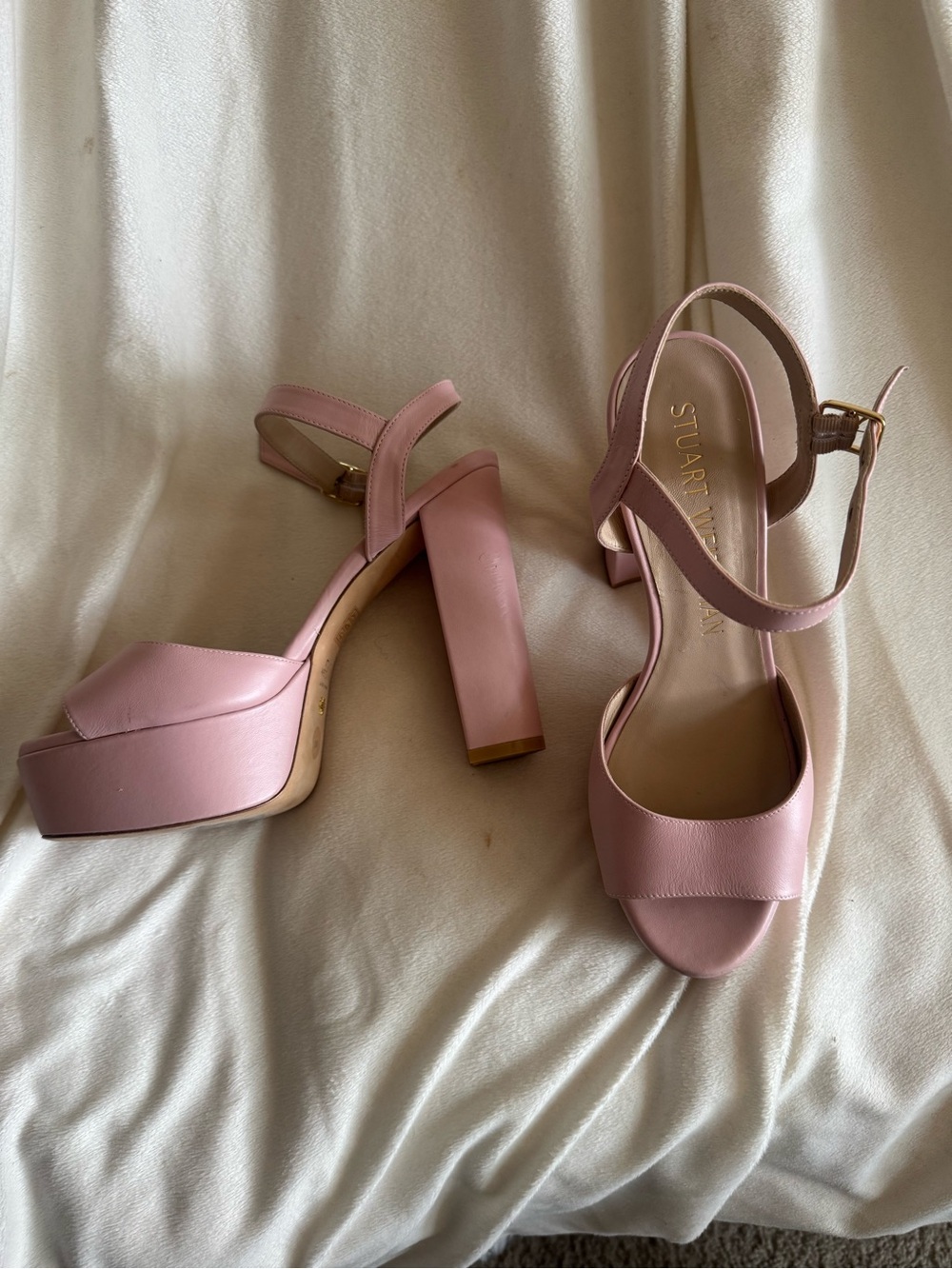 Stuart Weitzman pink leather Ryder platform sandal - Picture 3 of 11